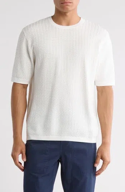 Industry Republic Clothing Textured Short Sleeve Sweater In White