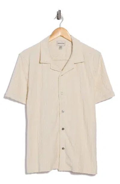 Industry Republic Clothing Textured Terry Camp Shirt In White