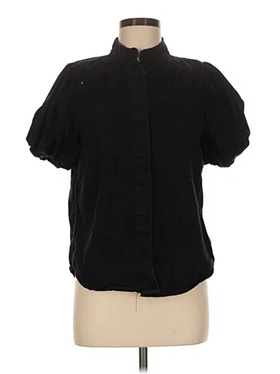 Pre-owned Industry Short Sleeve Blouse In Black