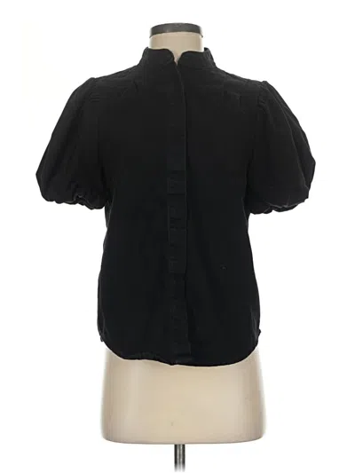 Pre-owned Industry Short Sleeve Blouse In Black