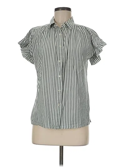 Pre-owned Industry Short Sleeve Blouse In Gray