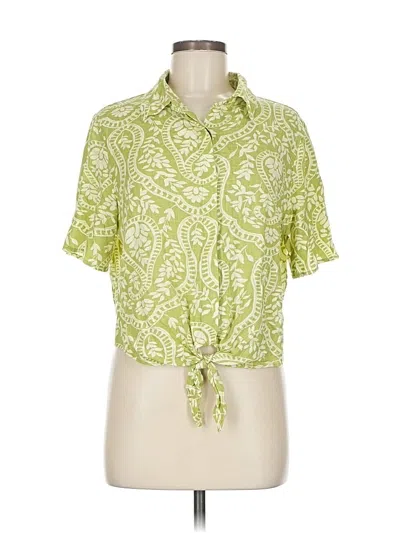 Pre-owned Industry Short Sleeve Blouse In Green