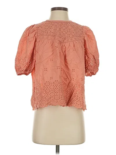 Pre-owned Industry Short Sleeve Blouse In Orange