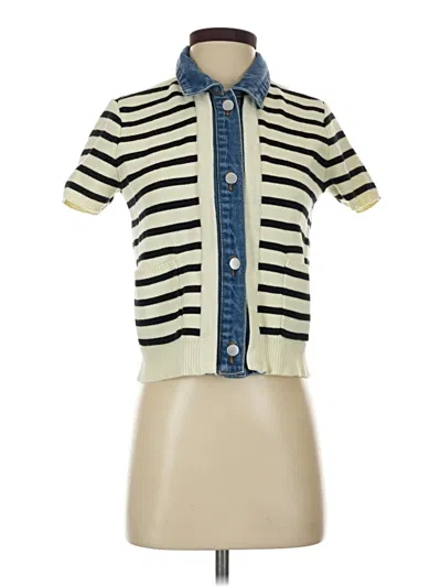 Pre-owned Industry Short Sleeve Button Down Shirt In Ivory