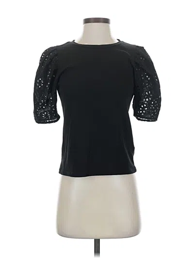 Pre-owned Industry Short Sleeve Top Black Keyhole Neckline Tops