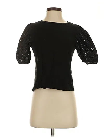 Pre-owned Industry Short Sleeve Top Black Sweetheart Neckline Tops