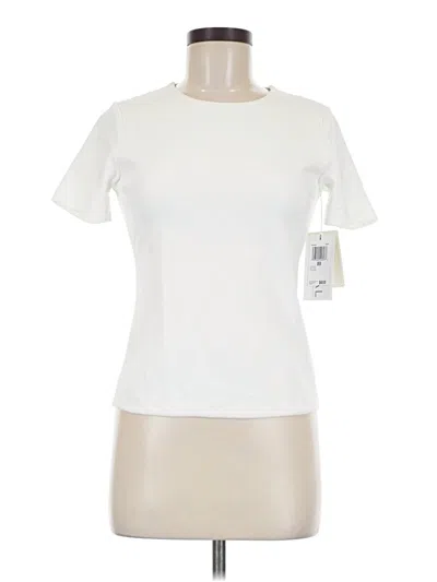 Pre-owned Industry Short Sleeve Top Ivory Mock Neckline Tops