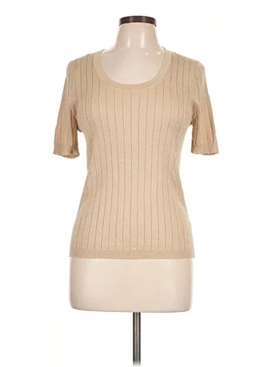 Pre-owned Industry Short Sleeve Top Tan Scoop Neck Tops