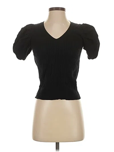 Pre-owned Industry Short Sleeve Turtleneck In Black