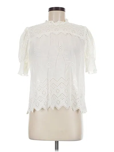 Pre-owned Industry Short Sleeve Turtleneck In Ivory