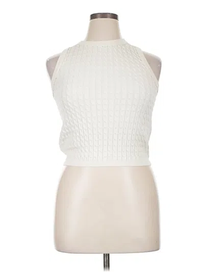 Pre-owned Industry Sleeveless Blouse In White