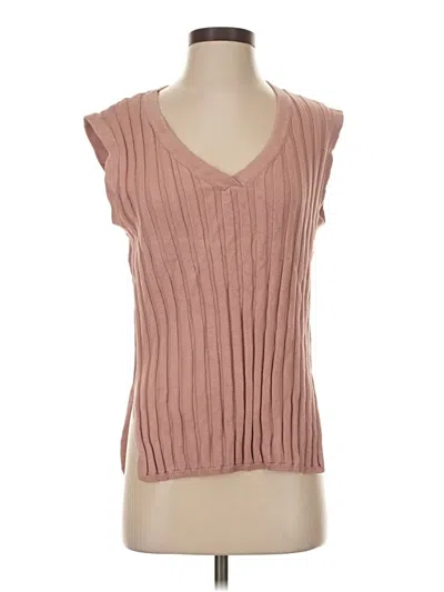 Pre-owned Industry Sleeveless Top Pink V Neck Tops