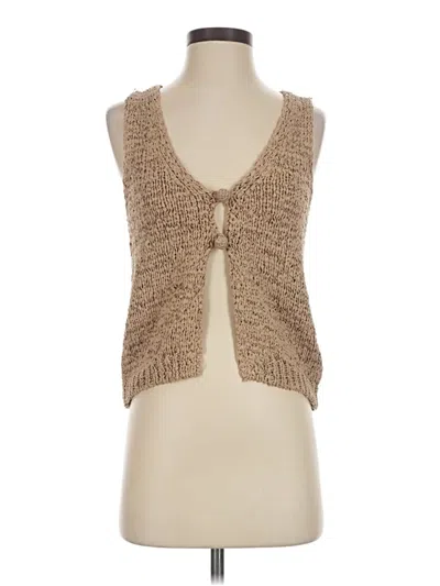 Pre-owned Industry Tank Top Tan Plunge Neckline Tops