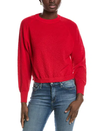 Industry Textured Cropped Sweater In Red
