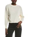 Industry Textured Cropped Sweater In White