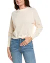 Industry Textured Cropped Sweater In White