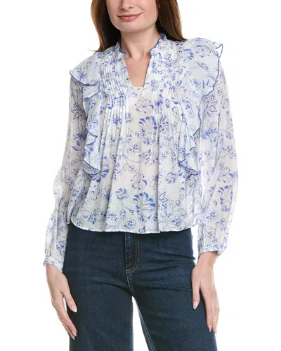 Industry V-neck Printed Blouse In White