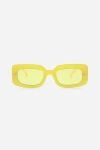 Indy Dolly Rectangular Sunglasses In Yellow