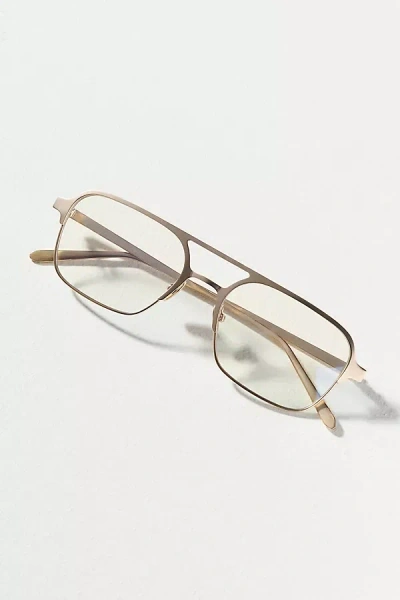 Indy Jimmy Metal Aviator Bluelight Readers In Gold