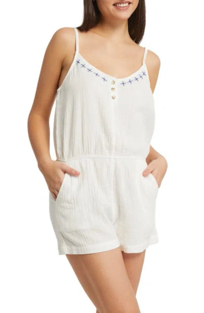 Inej Florence Cotton Pajama Romper In White
