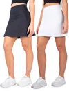 Inerzia Women's 2-pack Active Tennis Skirts In Black White
