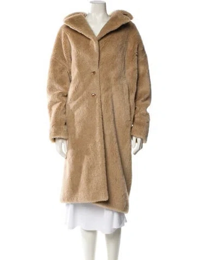 Pre-owned Inès & Maréchal Alpaca Faux Fur Coat In Neutral