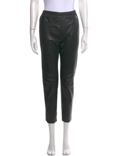 Pre-owned Inès & Maréchal Lamb Leather Skinny Leg Pants In Black