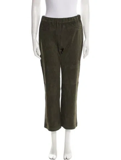 Pre-owned Inès & Maréchal Lamb Leather Straight Leg Pants W/ Tags In Green