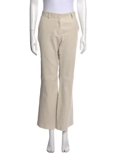 Pre-owned Inès & Maréchal Lamb Leather Wide Leg Pants In Neutral