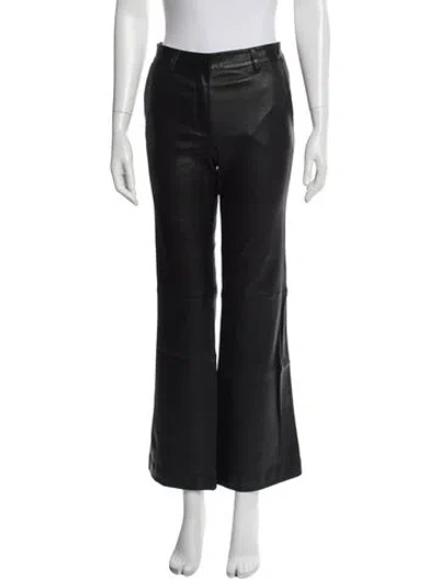 Pre-owned Inès & Maréchal Lamb Leather Wide Leg Pants W/ Tags In Black