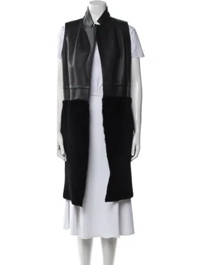 Pre-owned Inès & Maréchal Lambskin Coat In Black