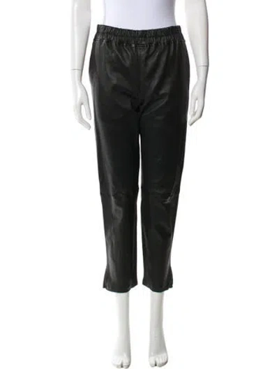 Pre-owned Inès & Maréchal Lambskin Straight Leg Pants In Black
