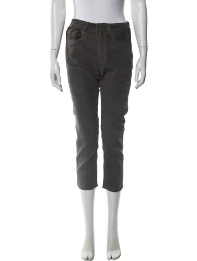 Pre-owned Inès & Maréchal Lambskin Straight Leg Pants In Gray