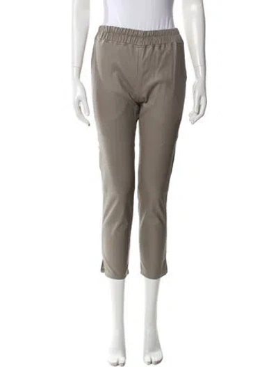 Pre-owned Inès & Maréchal Lambskin Straight Leg Pants In Gray