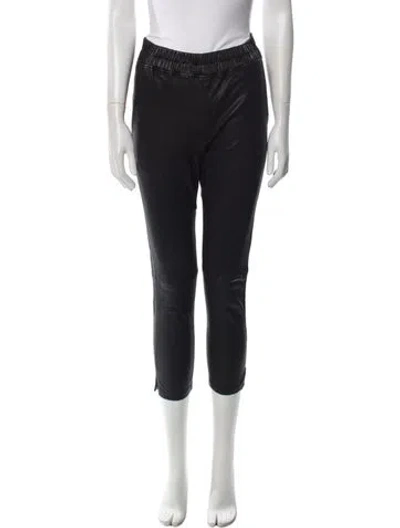 Pre-owned Inès & Maréchal Leather Skinny Leg Pants In Black