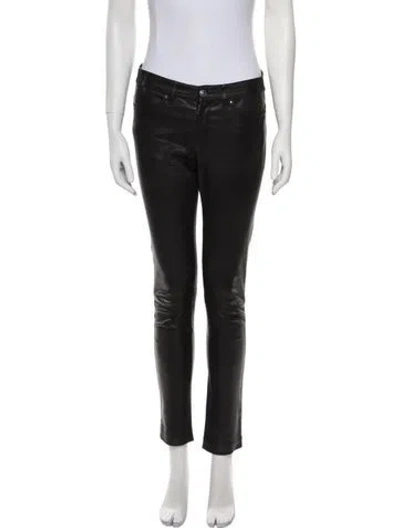 Pre-owned Inès & Maréchal Leather Skinny Leg Pants In Black