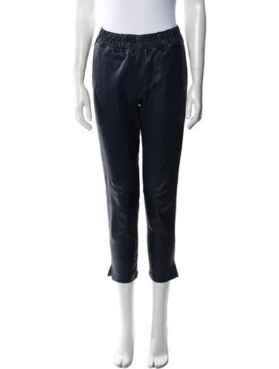Pre-owned Inès & Maréchal Leather Skinny Leg Pants In Blue