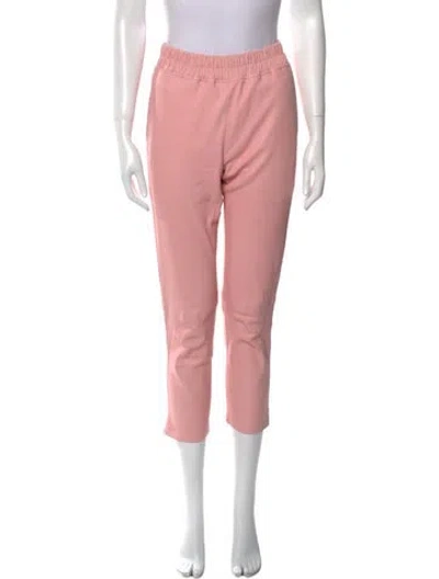 Pre-owned Inès & Maréchal Leather Straight Leg Pants In Pink