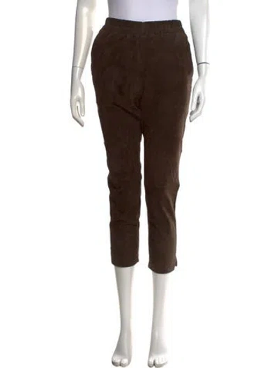 Pre-owned Inès & Maréchal Suede Straight Leg Pants In Grey
