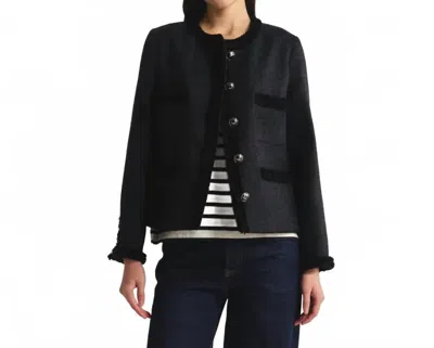 Ines De La Fressange Adelaide Patch Pocket Jacket In Blue Navy In Black