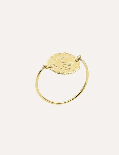 INES DE LA FRESSANGE BAGUE LUTÈCE MOTIF COLOMBE PLAQUÉ OR