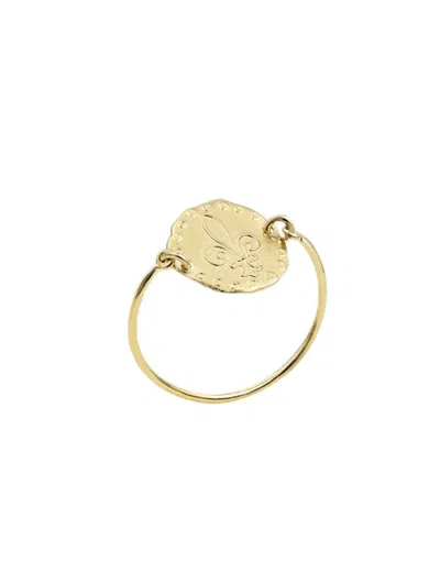 INES DE LA FRESSANGE BAGUE LUTÈCE MOTIF LYS PLAQUÉ OR