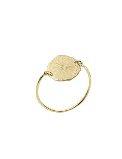 INES DE LA FRESSANGE BAGUE LUTÈCE MOTIF SOLEIL PLAQUÉ OR
