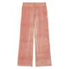 Ines De La Fressange Bas De Jogging Britney En Velours Lisse Rose Poudré In Pink