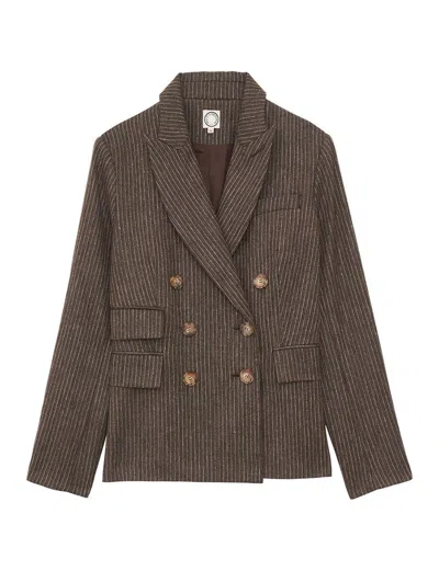 Ines De La Fressange Blazer Maurice Marron Laine