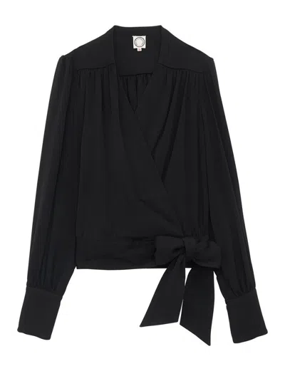Ines De La Fressange Blouse Coupe Ample En Crêpe Elena Noire