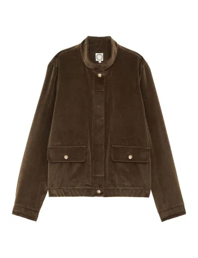 Ines De La Fressange Blouson Dino Kaki Velours