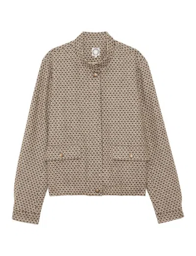 Ines De La Fressange Blouson Dino Marron Écru