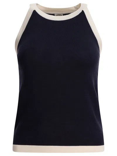 Ines De La Fressange Blue Silk Top In Black