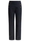 Ines De La Fressange Blue Viscose Trousers In Blue